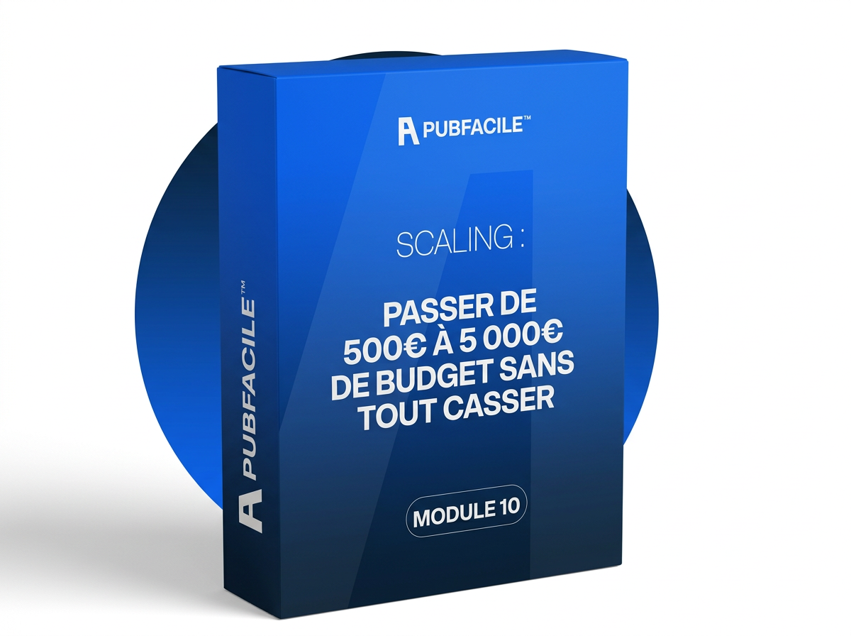 Illustration du module 10 : Scaling : passer de 5 000 à 50 000 FCFA de budget par jour sans tout casser