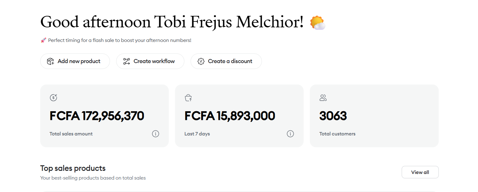 Chiffre d'affaires généré : 172 millions FCFA